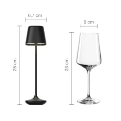 Akku-Tischleuchte CAPRI 25 cm schwarz*LEONARDO Clearance