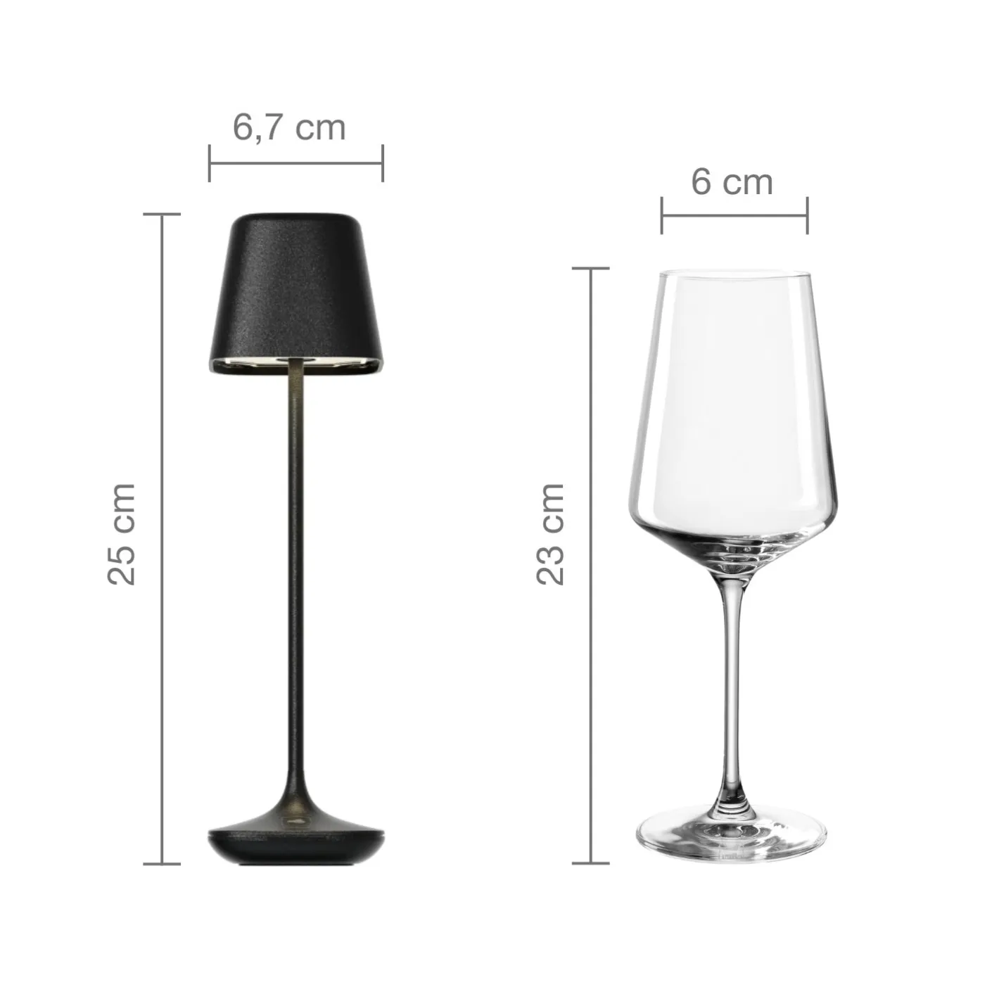 Akku-Tischleuchte CAPRI 25 cm schwarz*LEONARDO Clearance