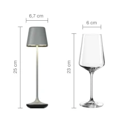 Akku-Tischleuchte CAPRI 25 cm grau*LEONARDO Clearance