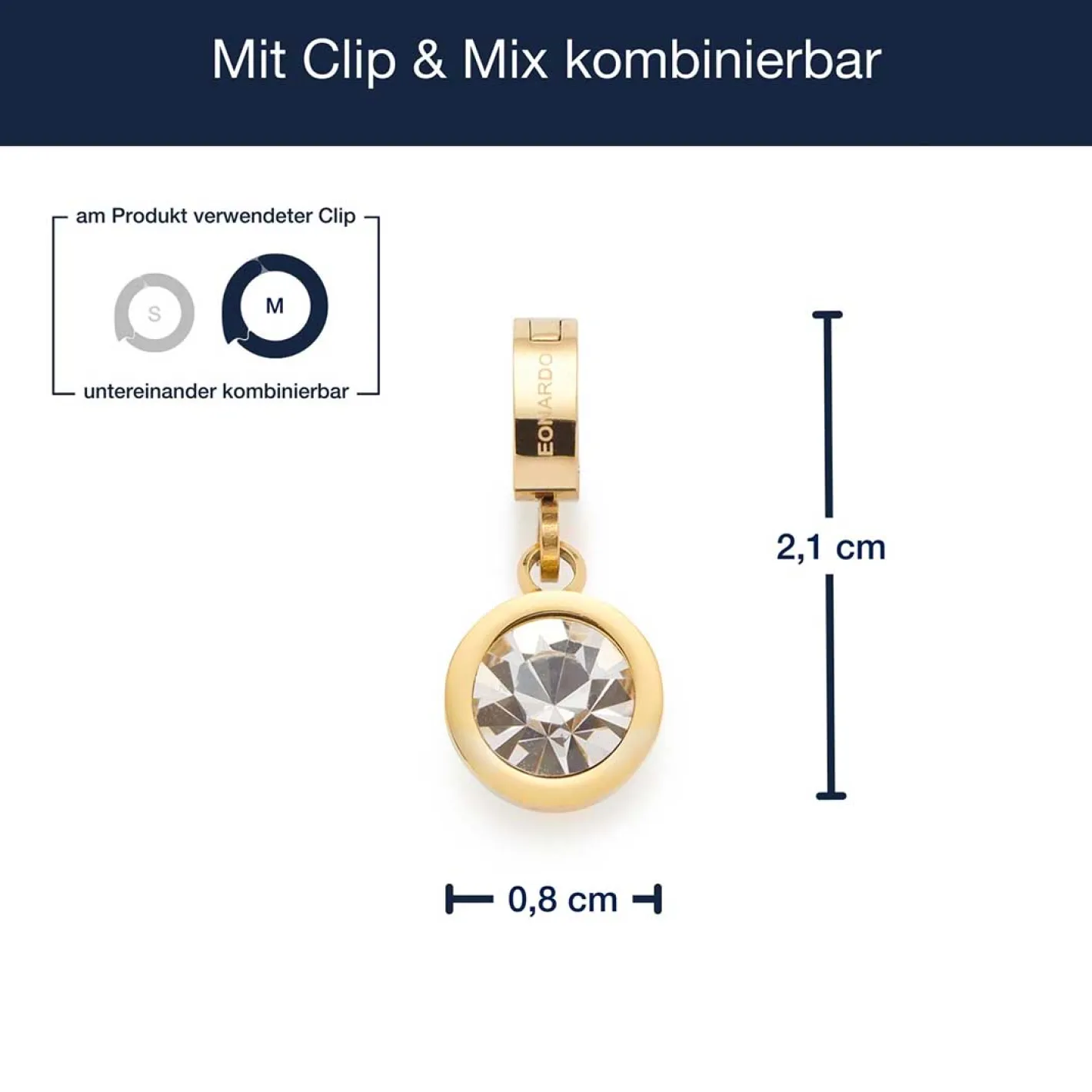 Anhänger LACY gold Clip & Mix*LEONARDO Clearance