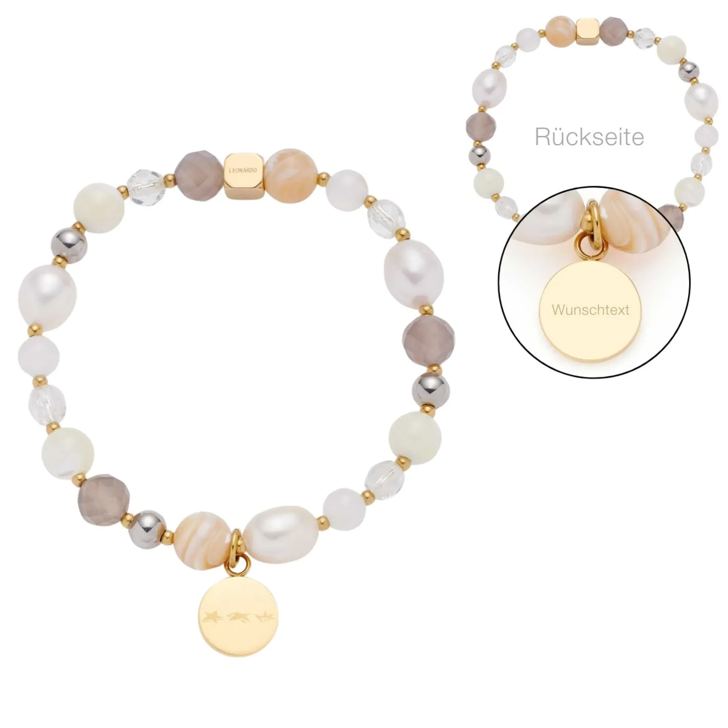 Armband HOPE bicolor mit persönlicher Gravur*LEONARDO Sale