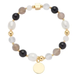 Armband HOPE gold/grau mit persönlicher Gravur*LEONARDO Best