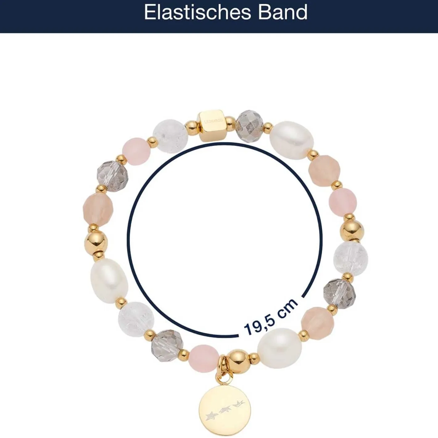 Armband HOPE gold/rose mit persönlicher Gravur*LEONARDO Best