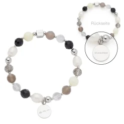 Armband HOPE silber/grau mit persönlicher Gravur*LEONARDO Best