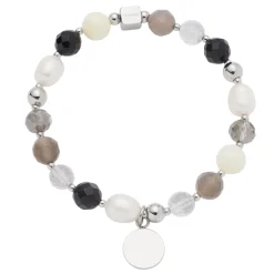 Armband HOPE silber/grau mit persönlicher Gravur*LEONARDO Best