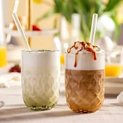 Caramel Macchiato Gläser GOCCE mit Glastrinkhalm 4-teilig*LEONARDO Outlet