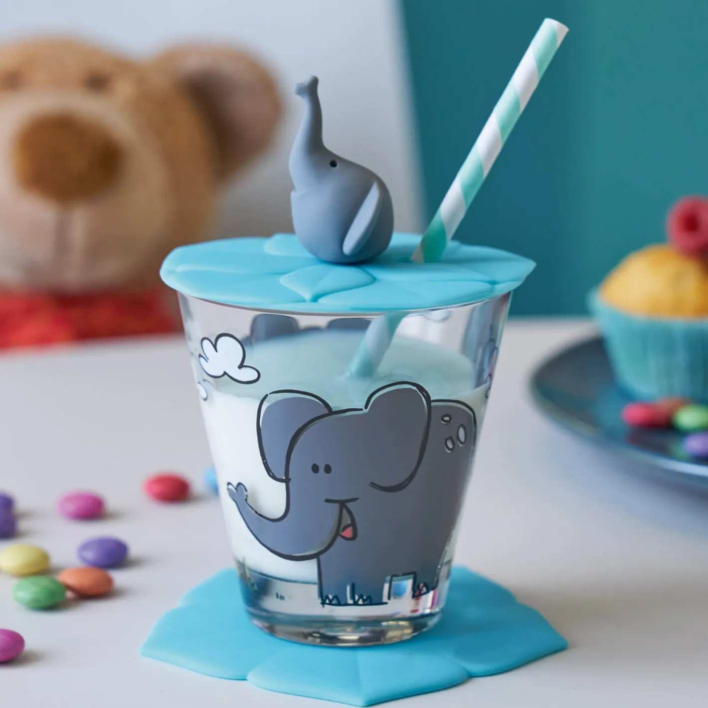 Deckel BAMBINI 9 cm türkis Elefant*LEONARDO Outlet