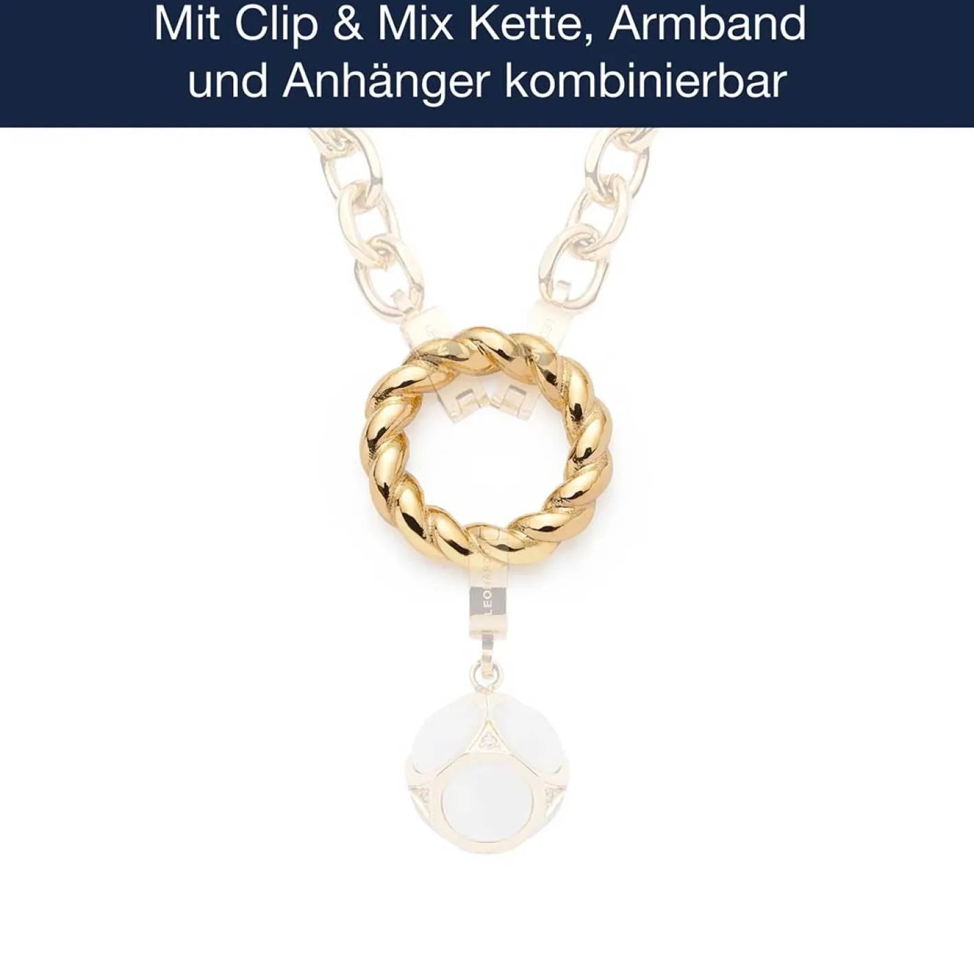 Edelstahlring LIESEL Clip & Mix gold*LEONARDO Sale