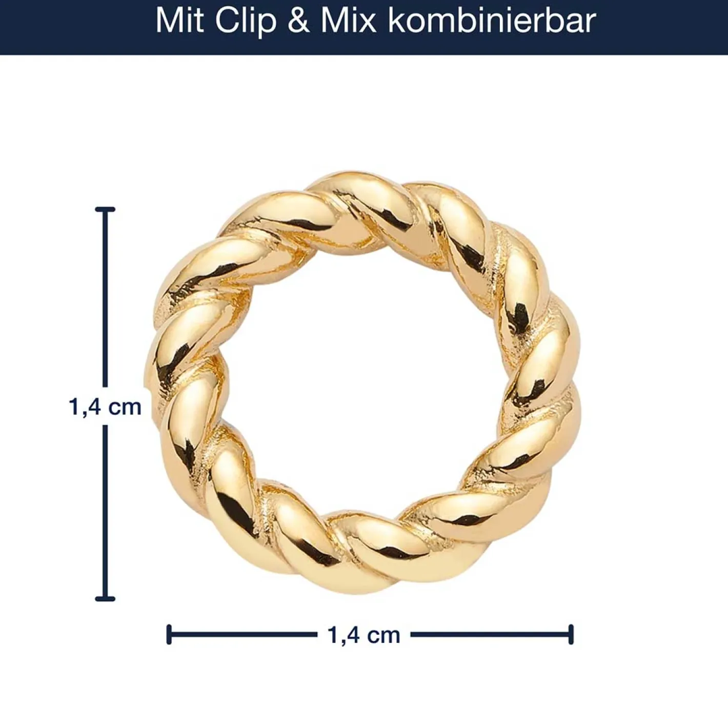 Edelstahlring LIESEL Clip & Mix gold*LEONARDO Sale