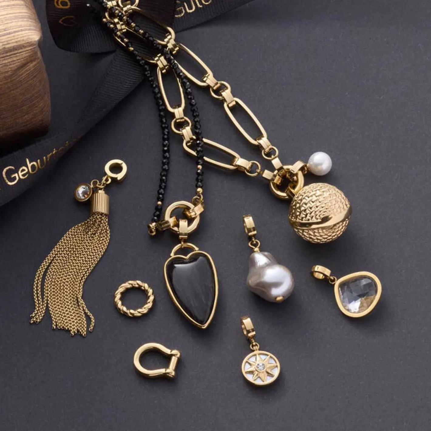 Edelstahlring LIESEL Clip & Mix gold*LEONARDO Sale