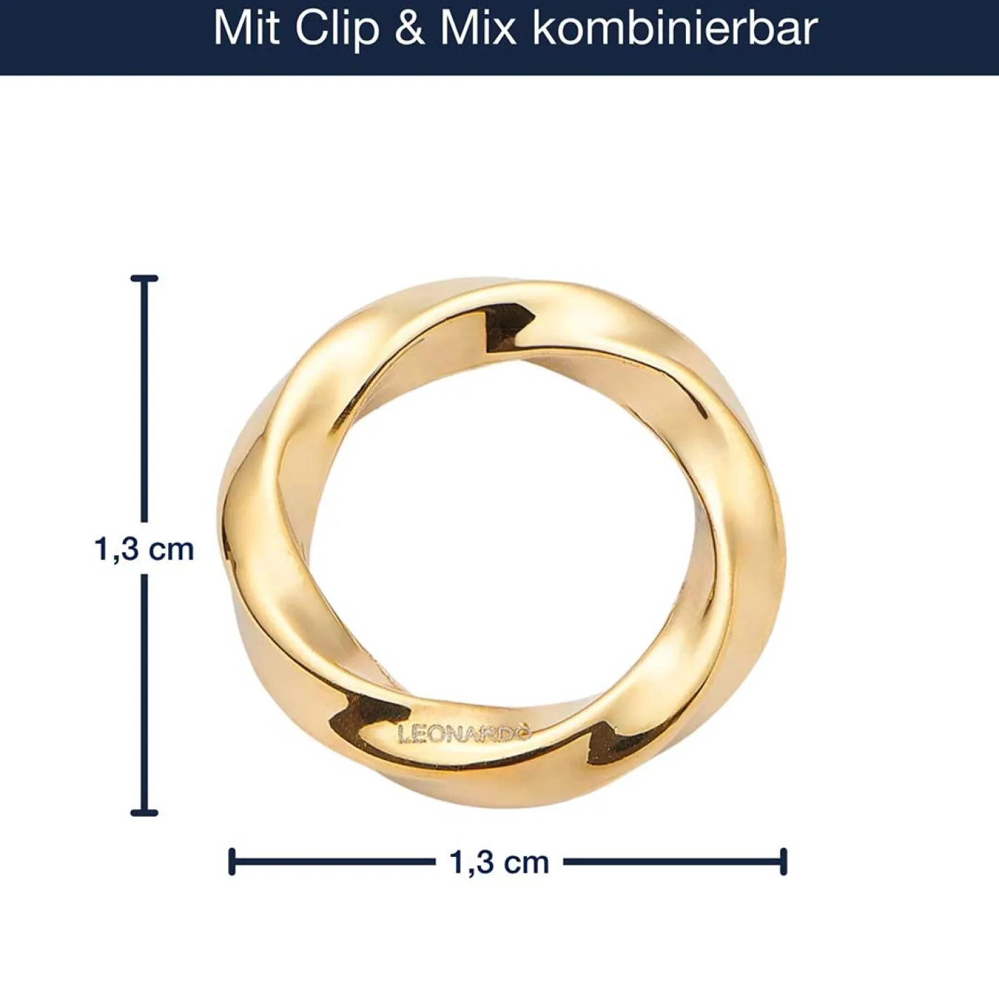 Edelstahlring LOTTI Clip & Mix gold*LEONARDO Sale