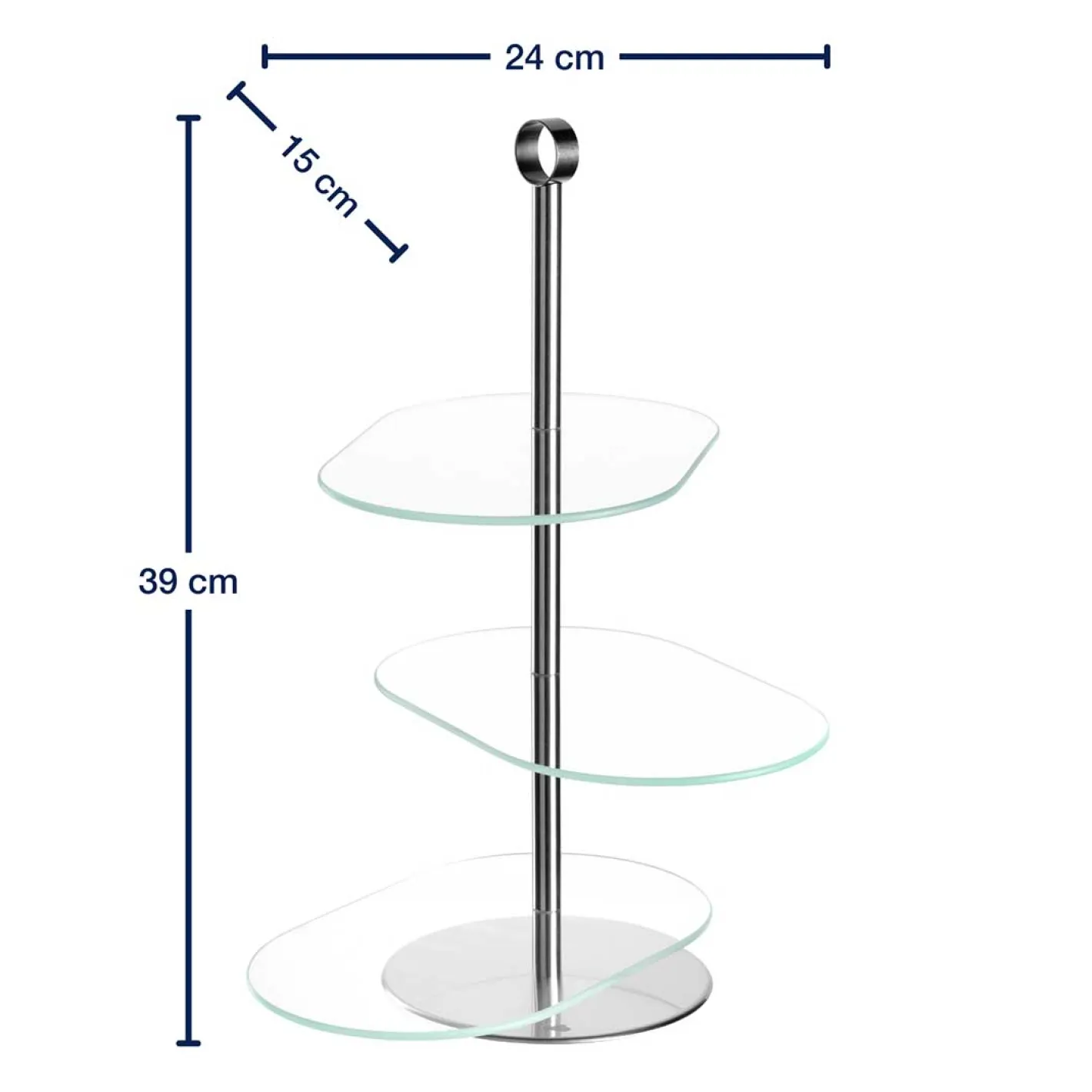 Etagere CENA silber asymetrisch 3-teilig*LEONARDO Clearance