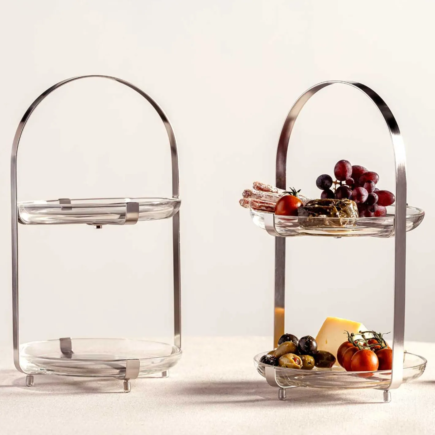 Etagere CUCINA silber 2-teilig*LEONARDO Clearance