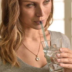 Glastrinkhalme CIAO farbig 20 cm 4er-Set + Reinigungsbürste*LEONARDO Sale