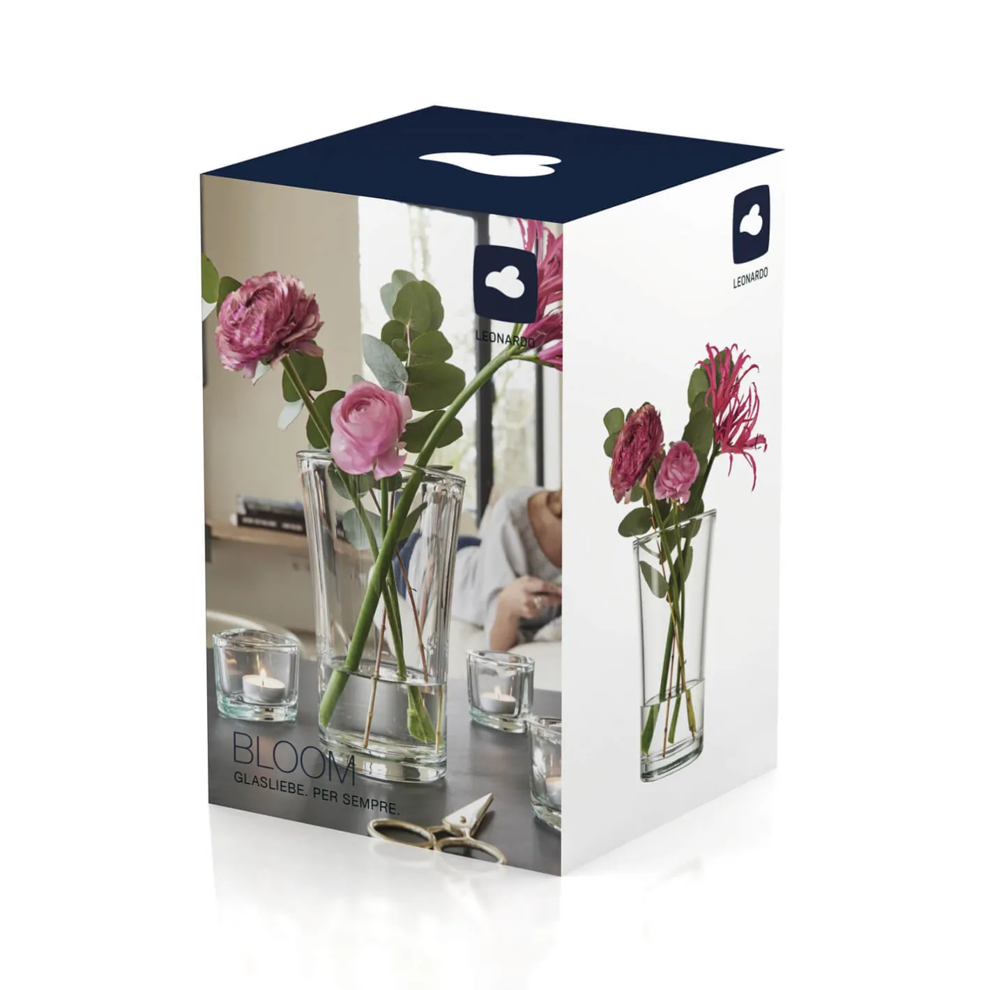 Glasvase BLOOM 22 cm in geschwungener Form*LEONARDO