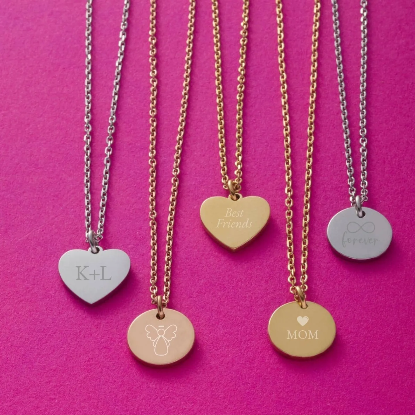 Halskette COLETTA 42 cm silber mit persönlicher Gravur*LEONARDO Discount