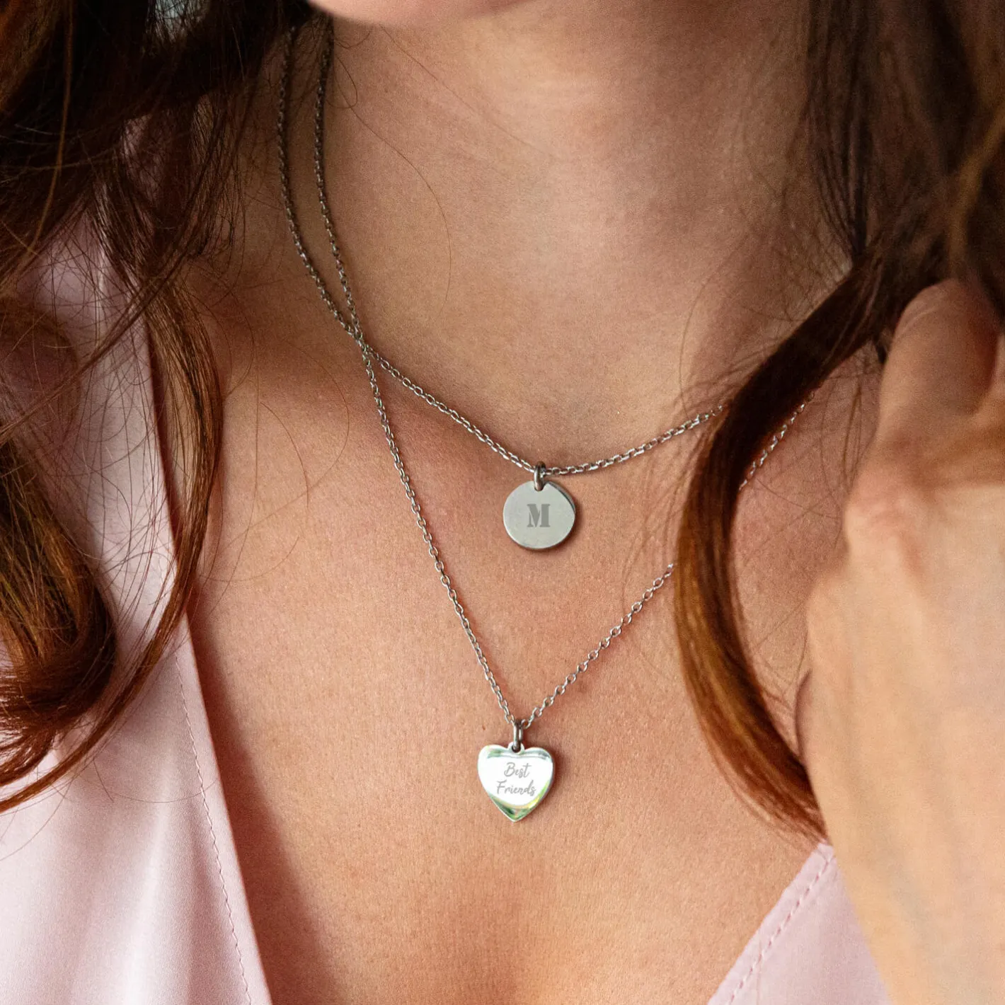 Halskette COLETTA 42 cm silber mit persönlicher Gravur*LEONARDO Discount