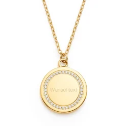 Halskette FERRARA 45 cm gold mit persönlicher Gravur*LEONARDO Online