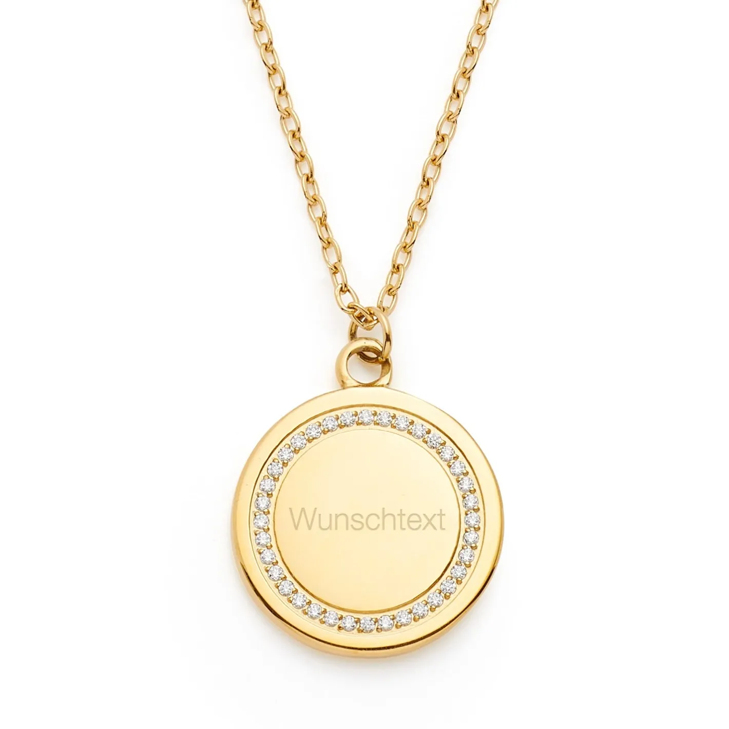 Halskette FERRARA 45 cm gold mit persönlicher Gravur*LEONARDO Online