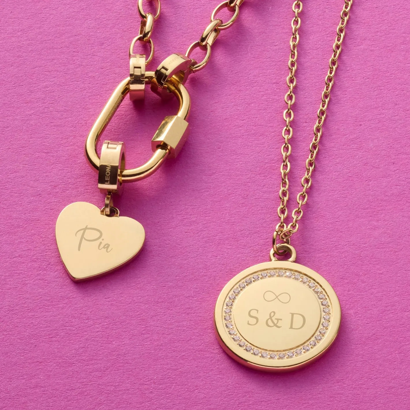 Halskette FERRARA 45 cm gold mit persönlicher Gravur*LEONARDO Online