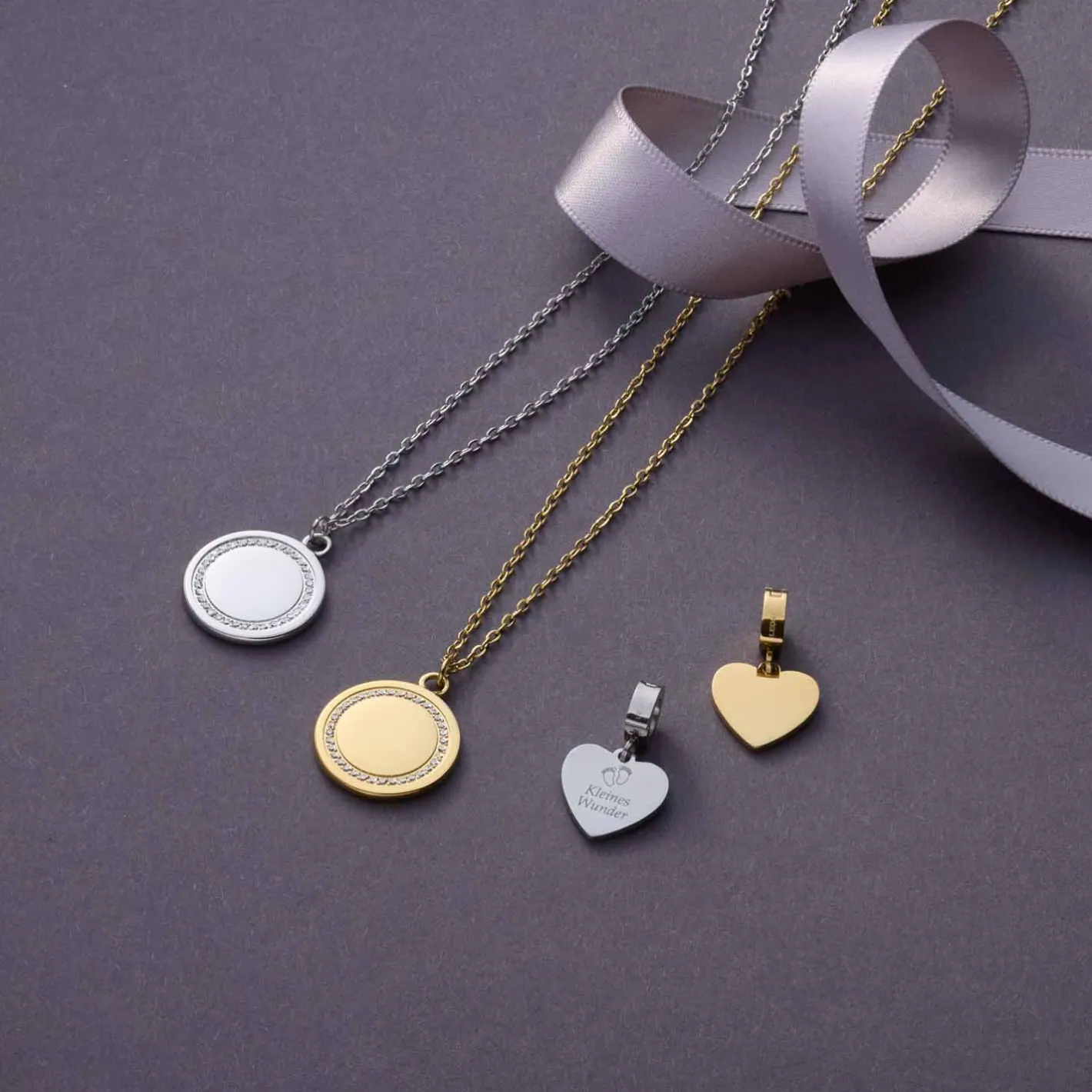 Halskette FERRARA 45 cm gold mit persönlicher Gravur*LEONARDO Online