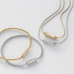 Halskette PILEA 45 cm gold mit persönlicher Gravur*LEONARDO Online