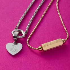 Halskette PILEA 45 cm gold mit persönlicher Gravur*LEONARDO Online