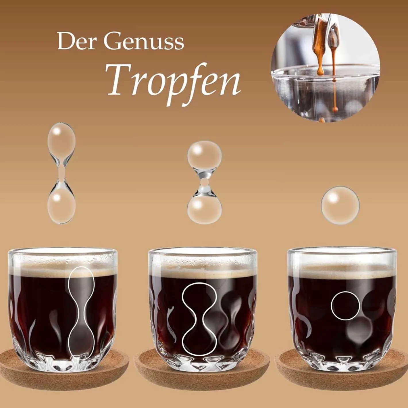 Kaffeeglas GOCCE 220ml 1. Variante 2er-Set*LEONARDO Online