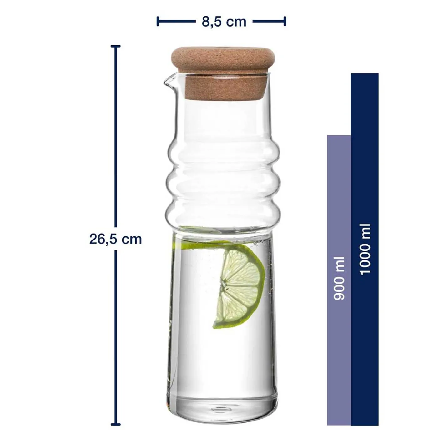 Karaffe SOLE 0,9 l mit Korkstopfen*LEONARDO Hot