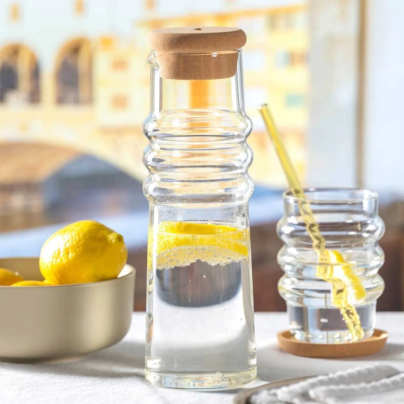 Karaffe SOLE 0,9 l mit Korkstopfen*LEONARDO Hot