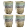 Keramikbecher MATERA 300 ml grün/anthrazit/beige 4er-Set*LEONARDO Online