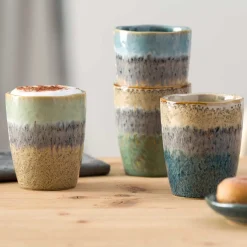 Keramikbecher MATERA 300 ml grün/anthrazit/beige 4er-Set*LEONARDO Online