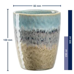 Keramikbecher MATERA 300ml blau/anthrazit/beige 4er-Set*LEONARDO Clearance
