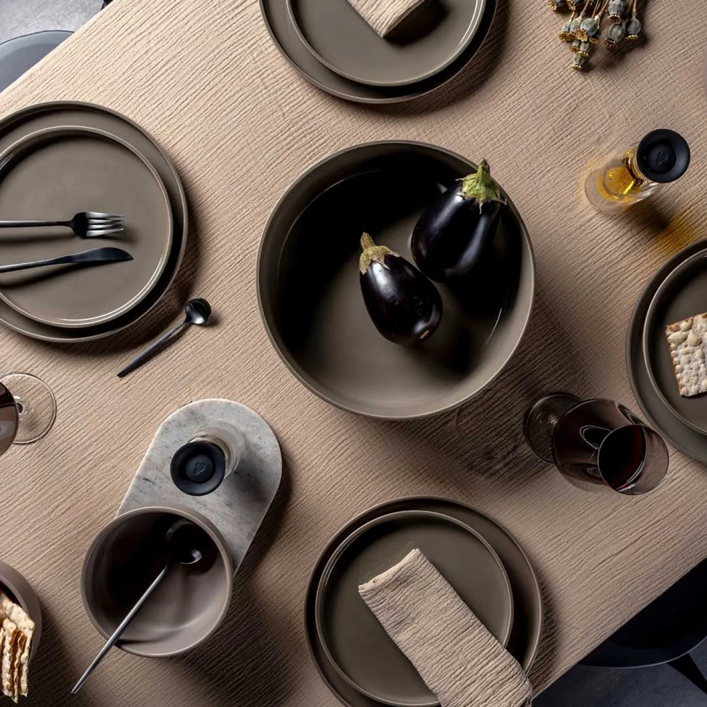 Keramikschale ROMA 30 cm taupe*LEONARDO Clearance