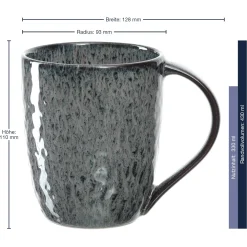 Keramiktasse MATERA 430 ml anthrazit 6er-Set*LEONARDO New