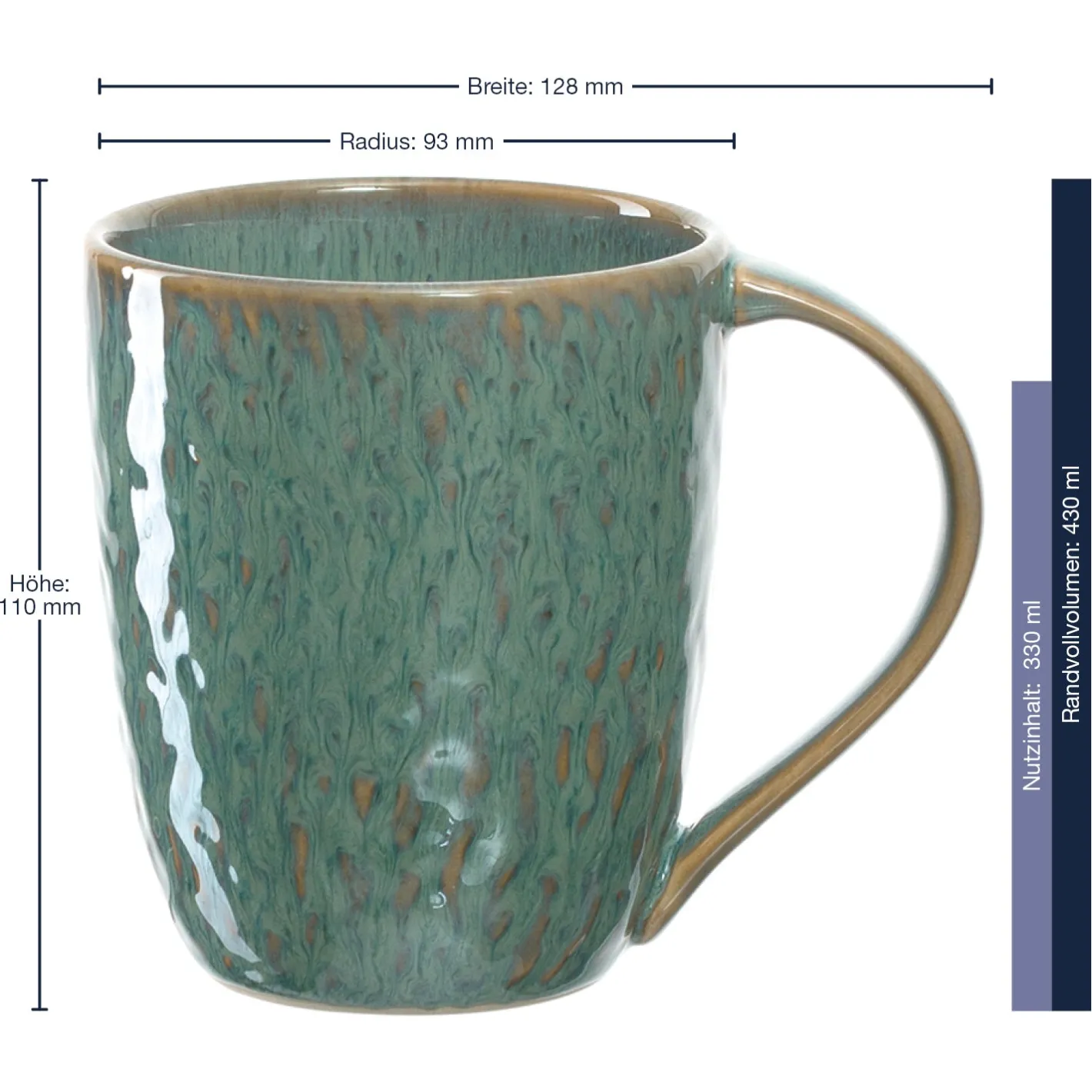 Keramiktasse MATERA 430 ml grün 6er-Set*LEONARDO Hot