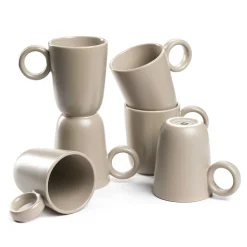 Keramiktasse ROMA 400 ml beige 6er-Set*LEONARDO Discount