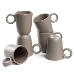 Keramiktasse ROMA 400 ml taupe 6er-Set*LEONARDO Discount