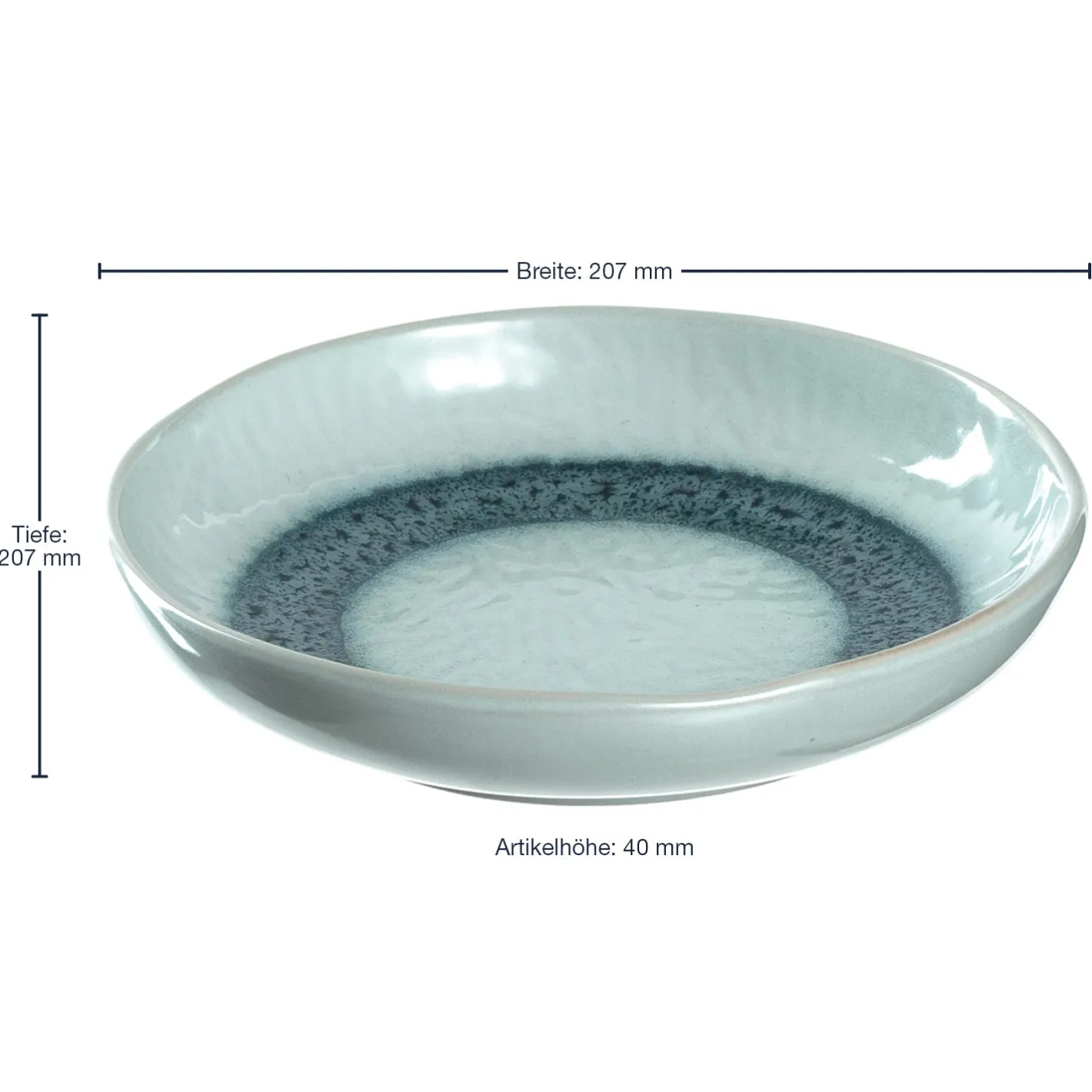 Keramikteller MATERA 21 cm blau tief 6er-Set*LEONARDO New