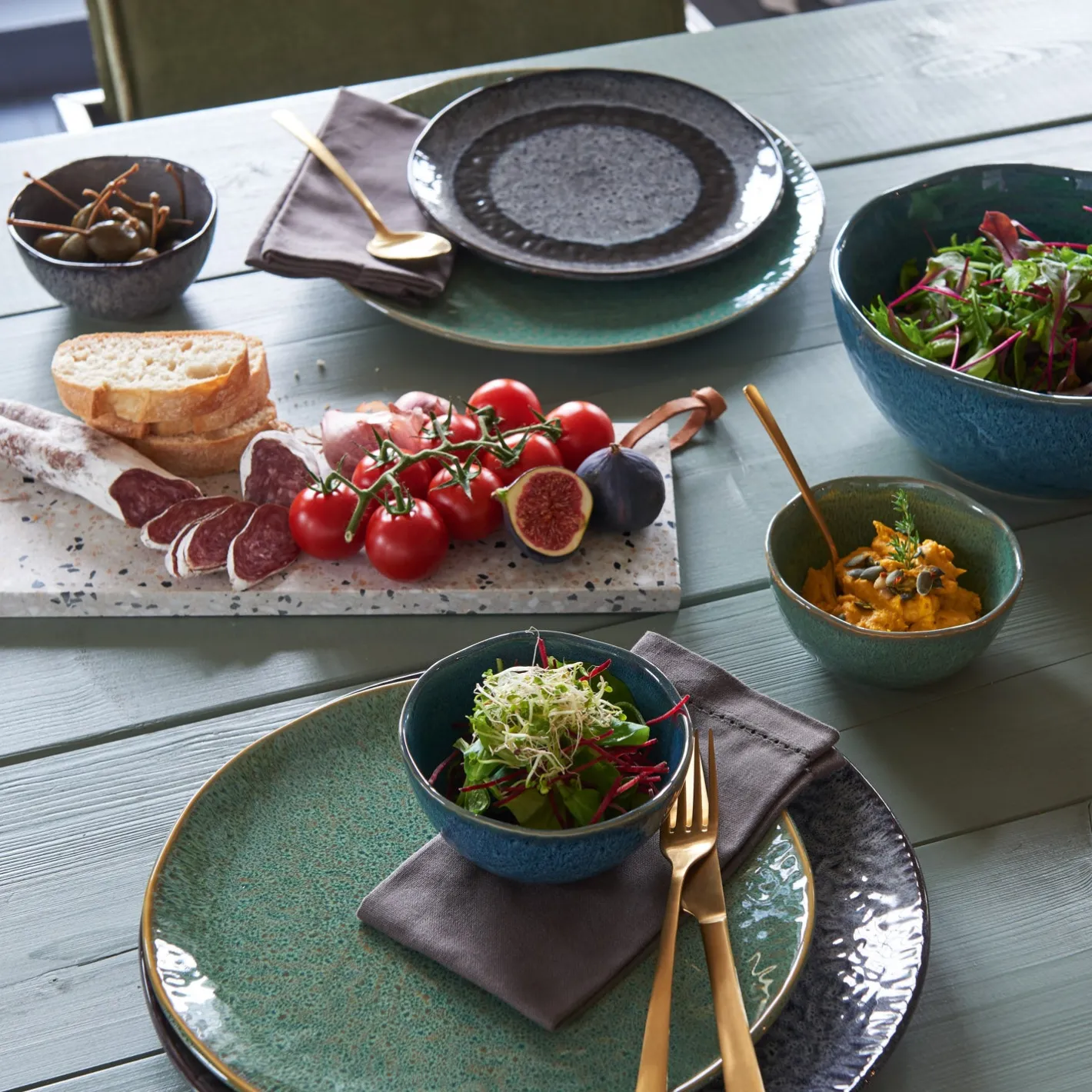 Keramikteller MATERA 32 cm grün*LEONARDO