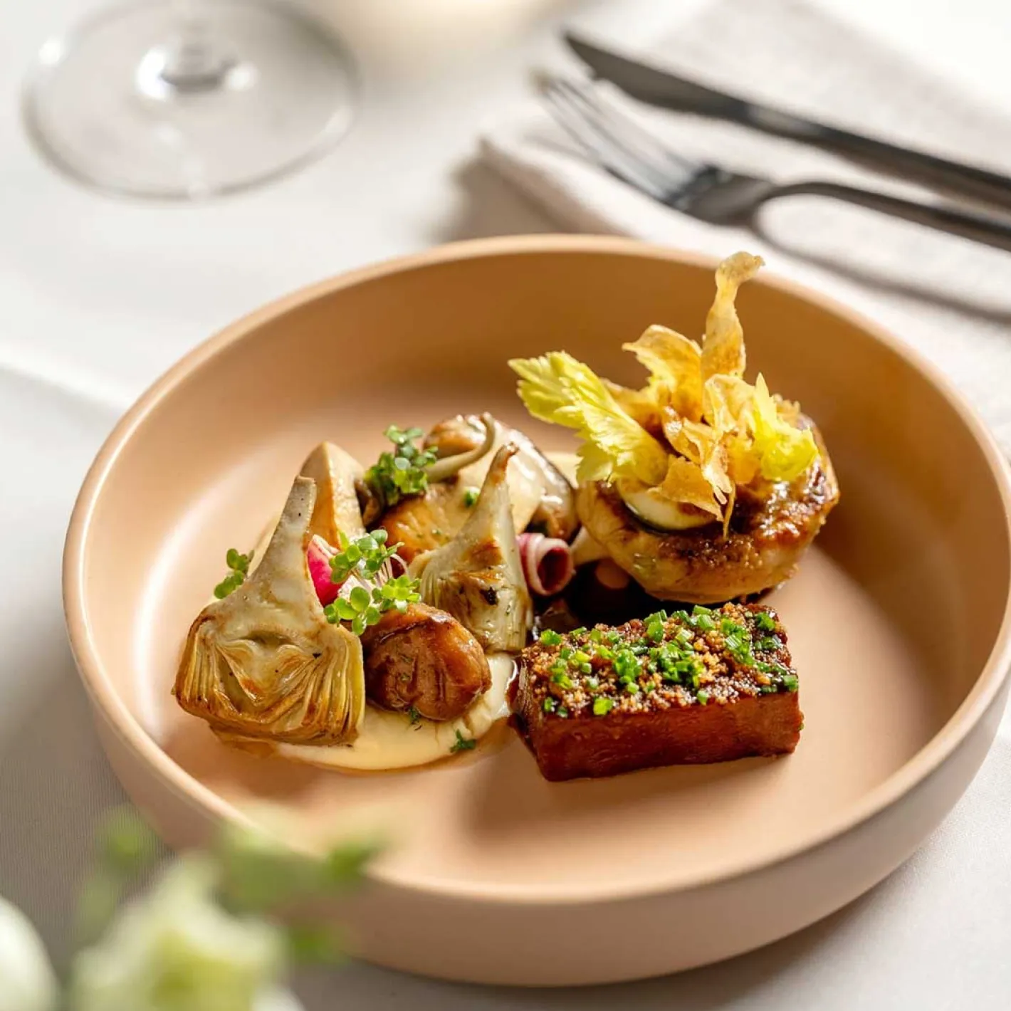 Keramikteller ROMA 20 cm apricot tief 6er-Set*LEONARDO Outlet