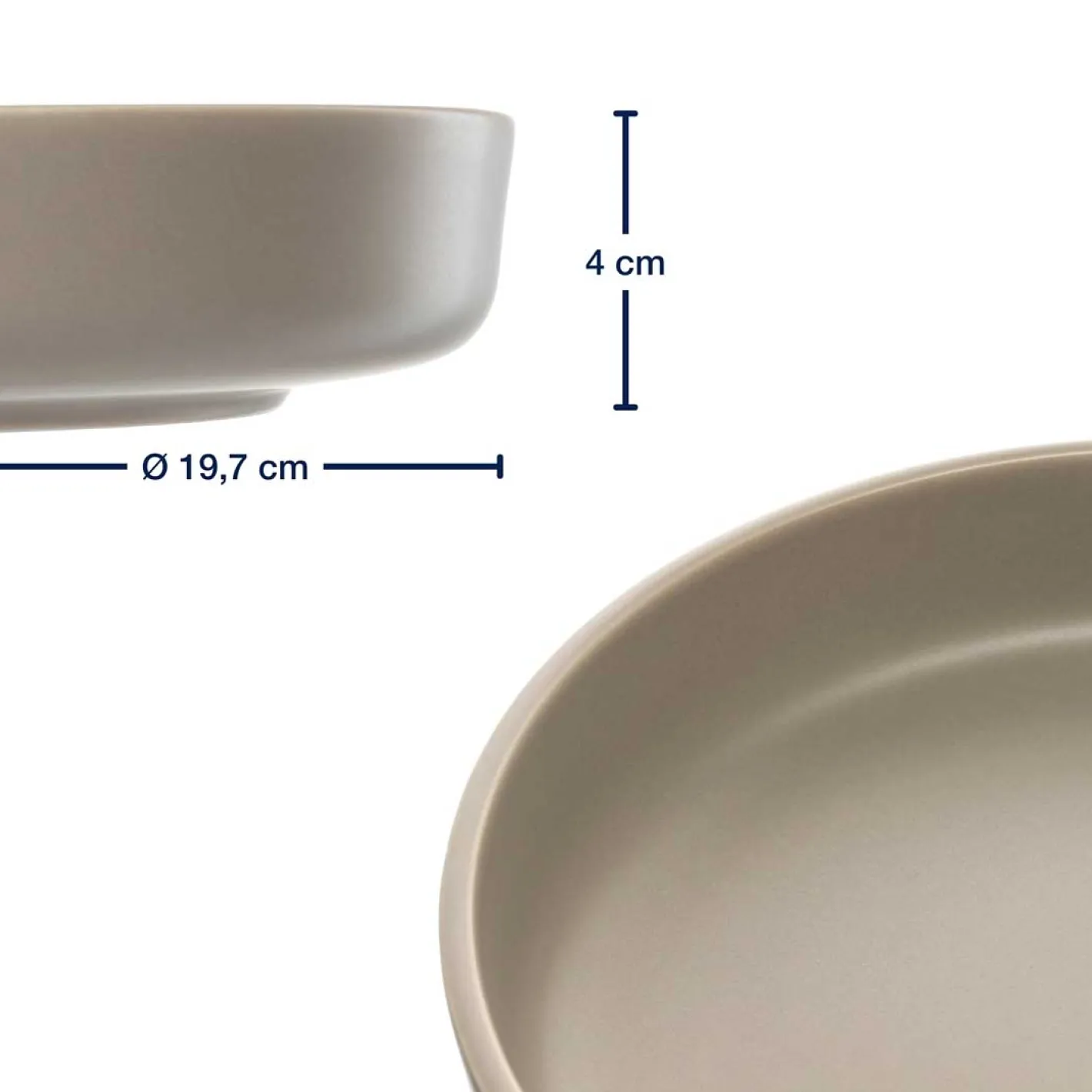 Keramikteller ROMA 20 cm beige tief 6er-Set*LEONARDO Outlet