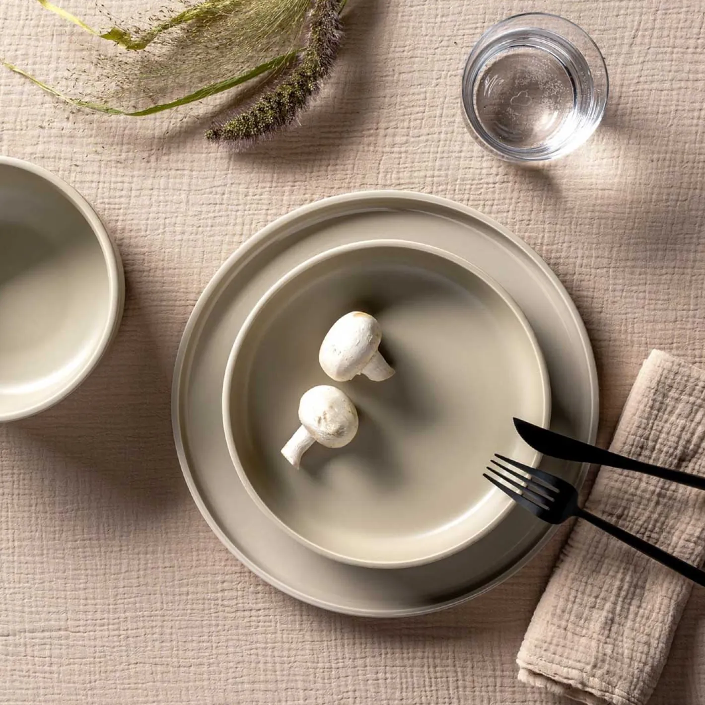 Keramikteller ROMA 20 cm beige tief 6er-Set*LEONARDO Outlet