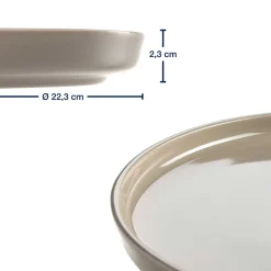 Keramikteller ROMA 22 cm beige 6er-Set*LEONARDO New