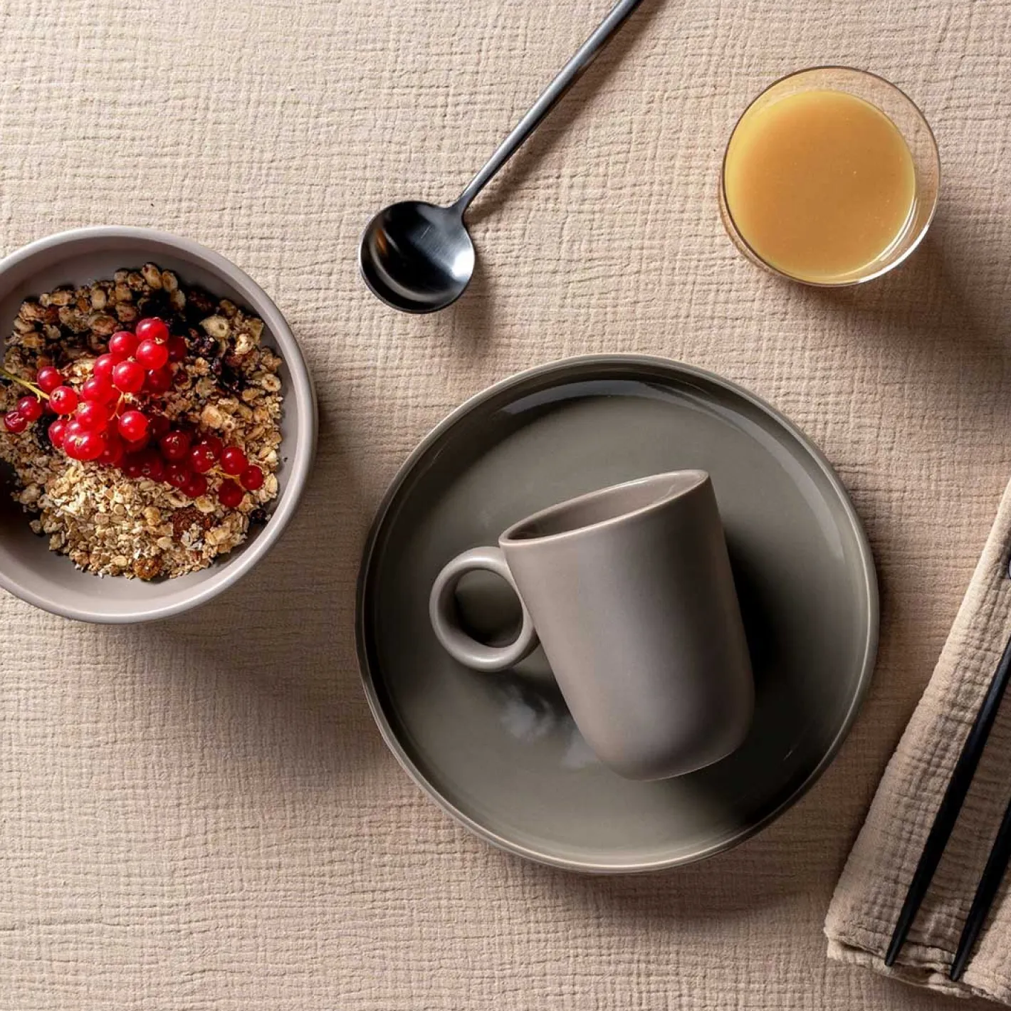 Keramikteller ROMA 22 cm taupe 6er-Set*LEONARDO Discount