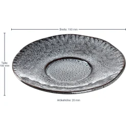 Keramikuntertasse MATERA 15 cm anthrazit 4er-Set*LEONARDO Best