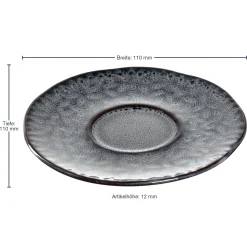 Keramikuntertasse MATERA 11 cm anthrazit 4er-Set*LEONARDO New