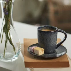 Keramikuntertasse MATERA 11 cm anthrazit 4er-Set*LEONARDO New