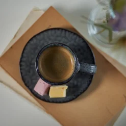 Keramikuntertasse MATERA 11 cm anthrazit 4er-Set*LEONARDO New