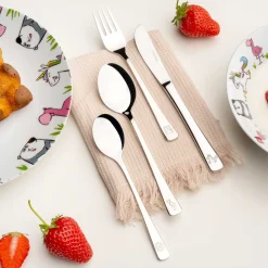 Kinderbesteck BAMBINI 4-teilig silber Panda, Einhorn, Flamingo*LEONARDO Sale